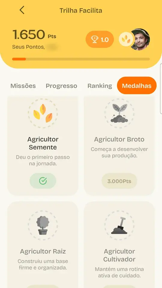 Tela do aplicativo Facilita Bem Diverso
