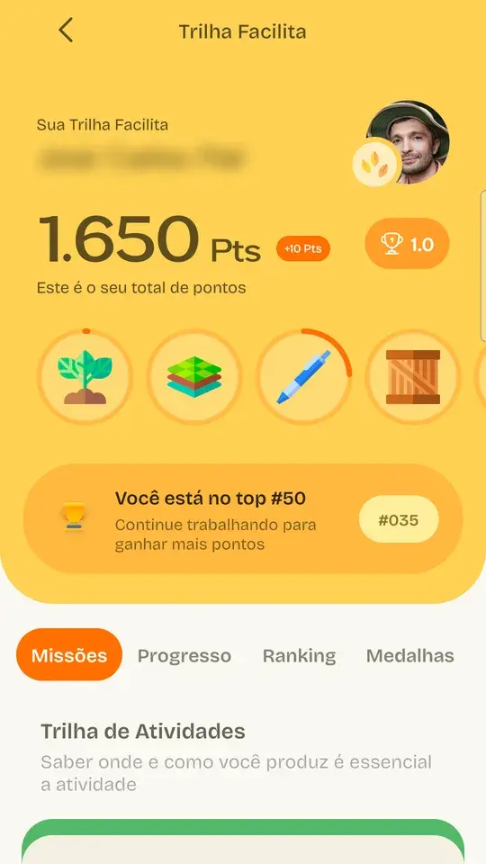 Tela do aplicativo Facilita Bem Diverso