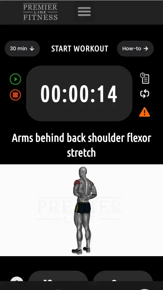 Tela do aplicativo Premier Line Fitness
