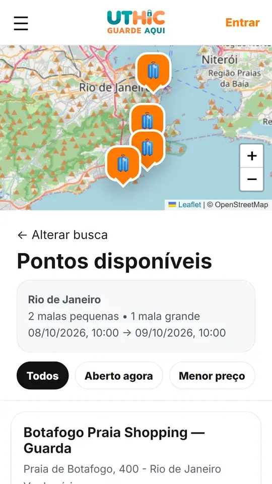 Tela do aplicativo UTHIC